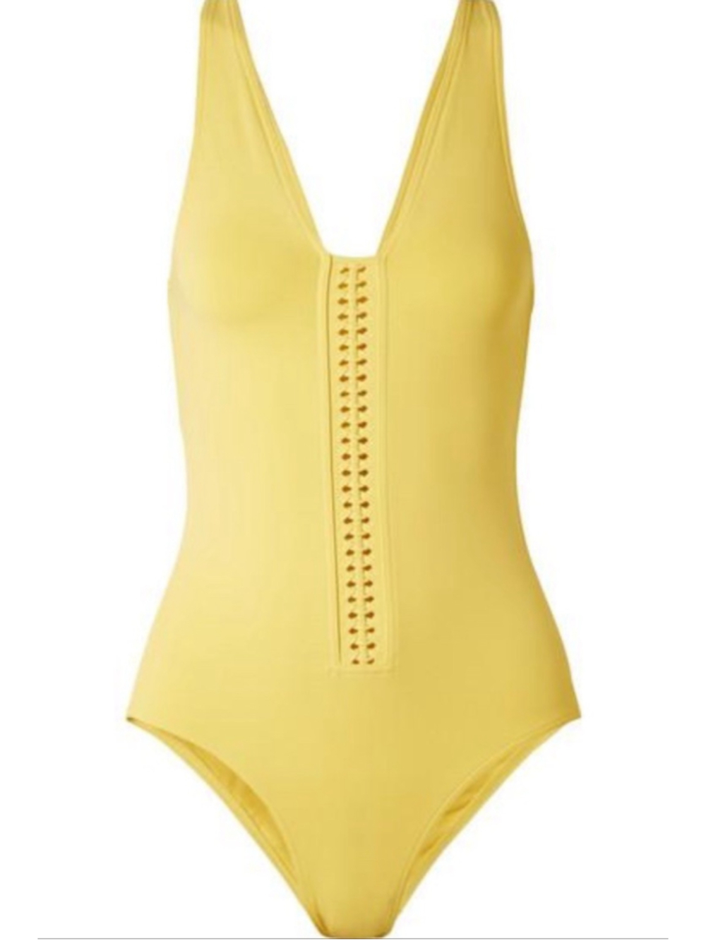 NWT Eres Close Up Cassette Braid-Trimmed Swimsuit Yellow Women’s FR 42 US 10